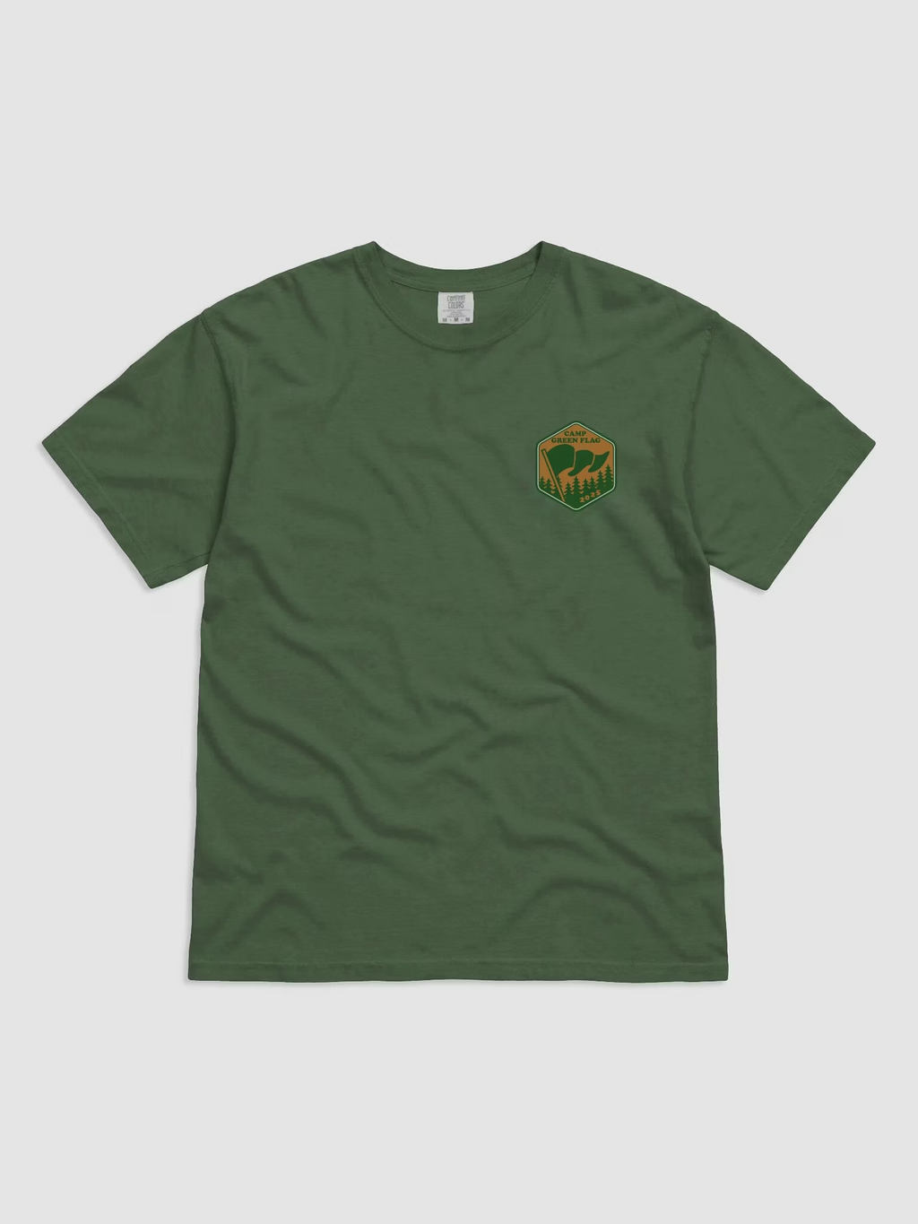 Camp Green Flag Badge Unisex Tee