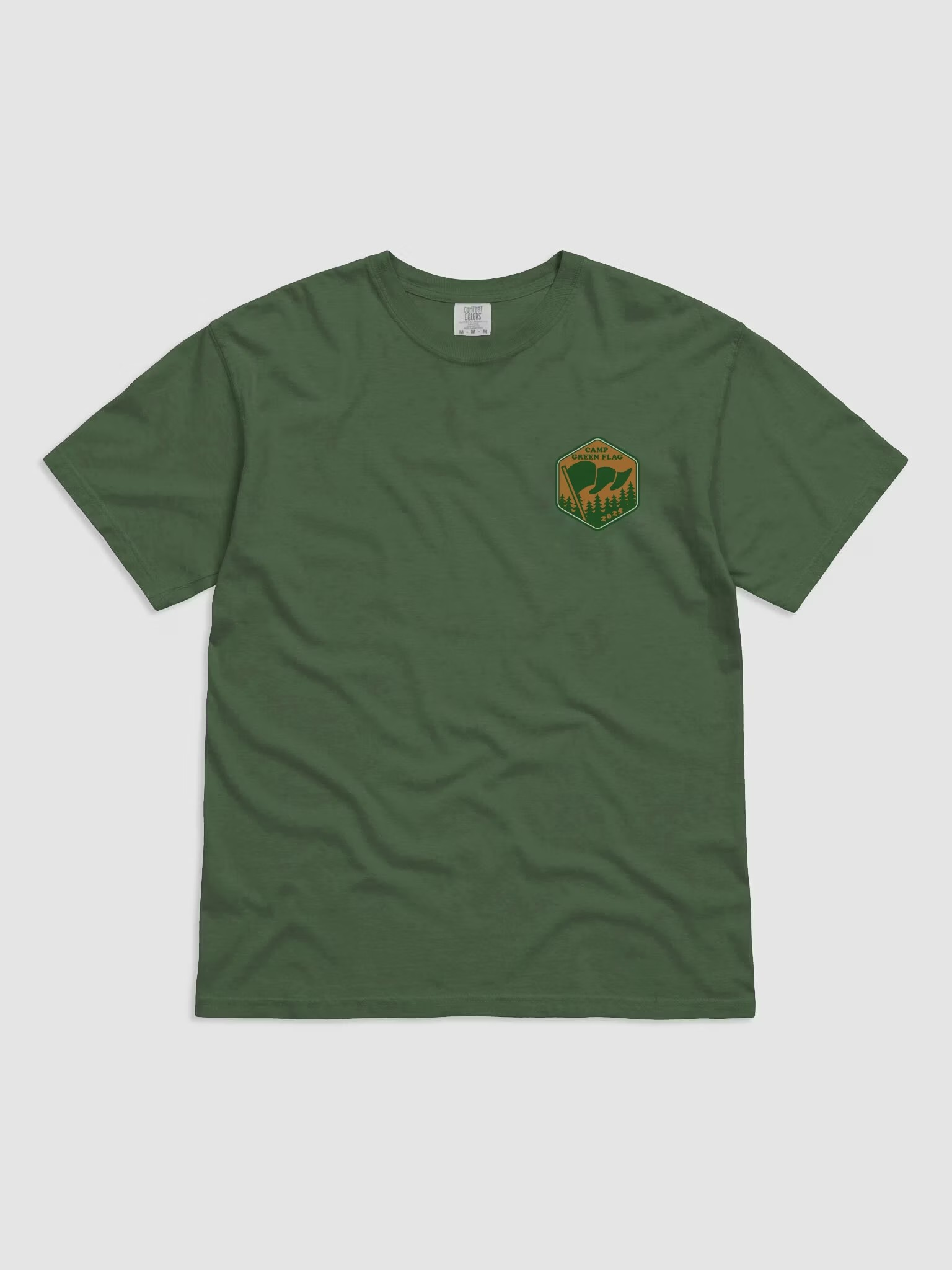 Camp Green Flag Badge Unisex Tee