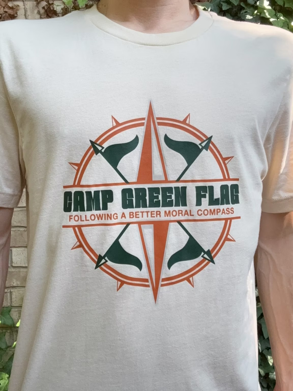 Camp Green Flag Compass Unisex Tee