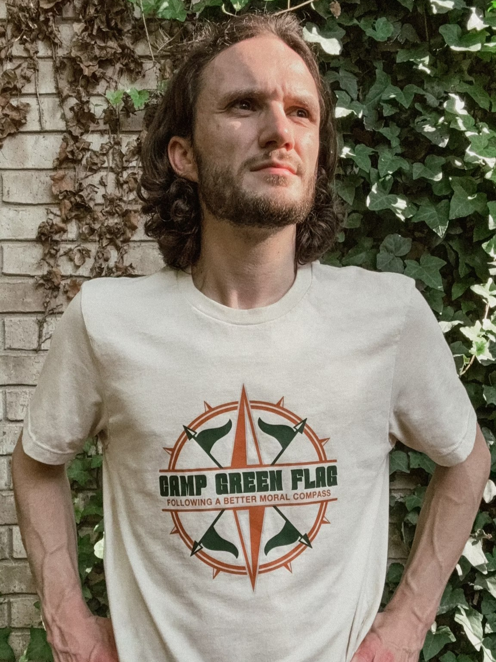 Camp Green Flag Compass Unisex Tee